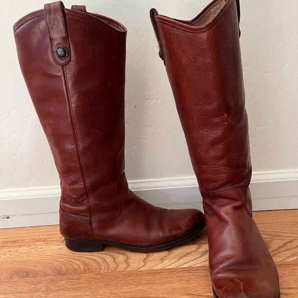 Frye Boots Melissa Style Size 8.5 (Color: Mahogony Brown) - Picture 3 of 5